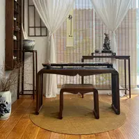 乐木新中式北美黑胡桃纯实木古琴桌古筝桌组合茶桌书桌茶桌椅