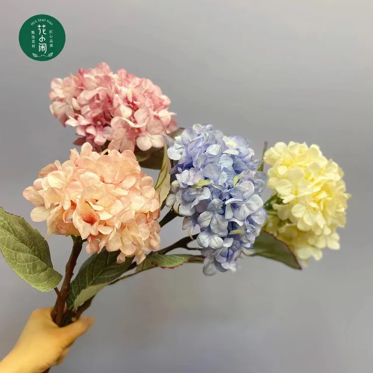 花小闹【油画风绣球花】仿真花家居摆件摆放田园拍照打开家居