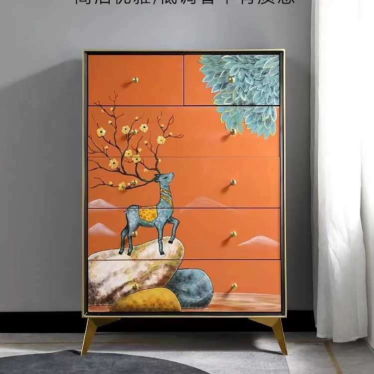 美式六斗柜家用客厅抽屉式收纳置物大容量简约现代入门玄关隔断柜