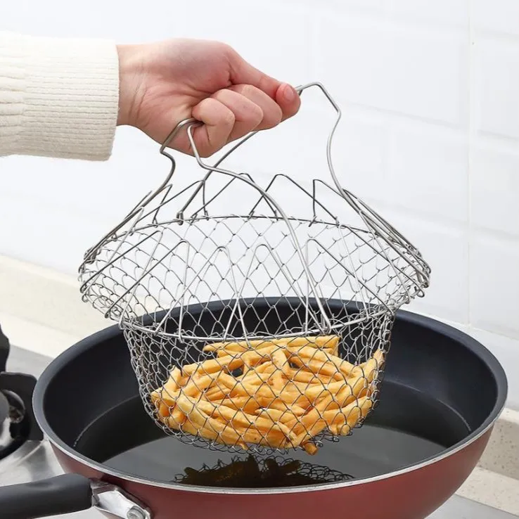 滤油网过滤油条圆形不锈钢油炸篮煮洗菜食篮网篮
