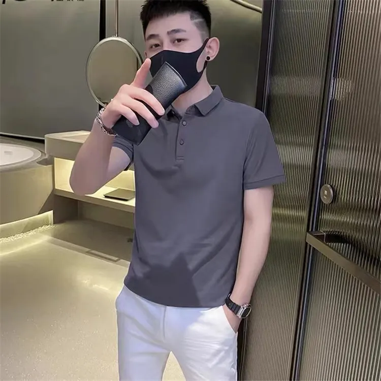 翻领短袖polo衫男潮牌夏季T恤韩版修身潮流新款爆款百搭上衣男士