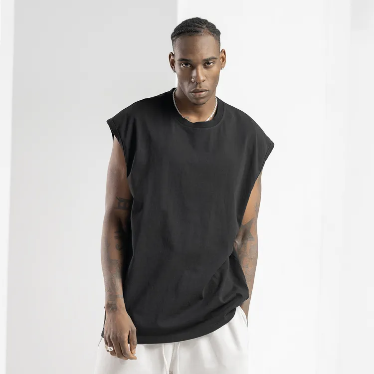 BODYDREAM琥珀流光风针织无袖T恤男夏季纯色坎肩宽松休闲运动背心