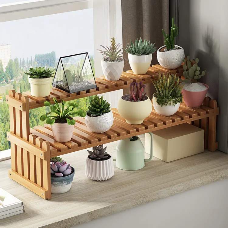 福思源桌面花架阳台飘窗台多肉花盆架简约置物摆件收纳架子