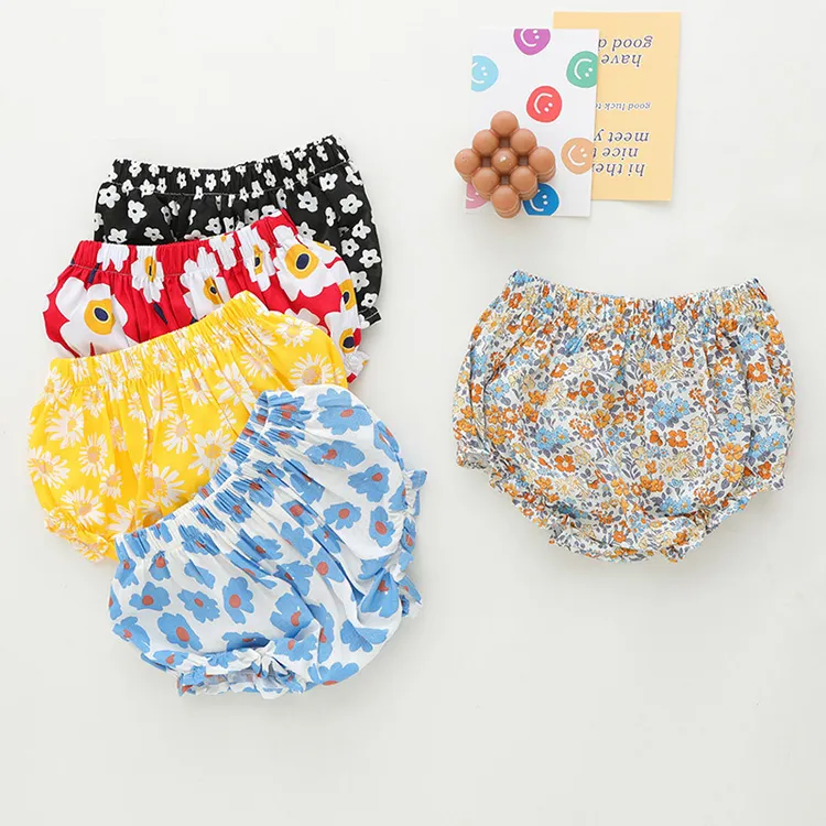 小童花苞短裤夏季韩版洋气宽松面包裤男女宝宝外穿新生婴儿大PP裤