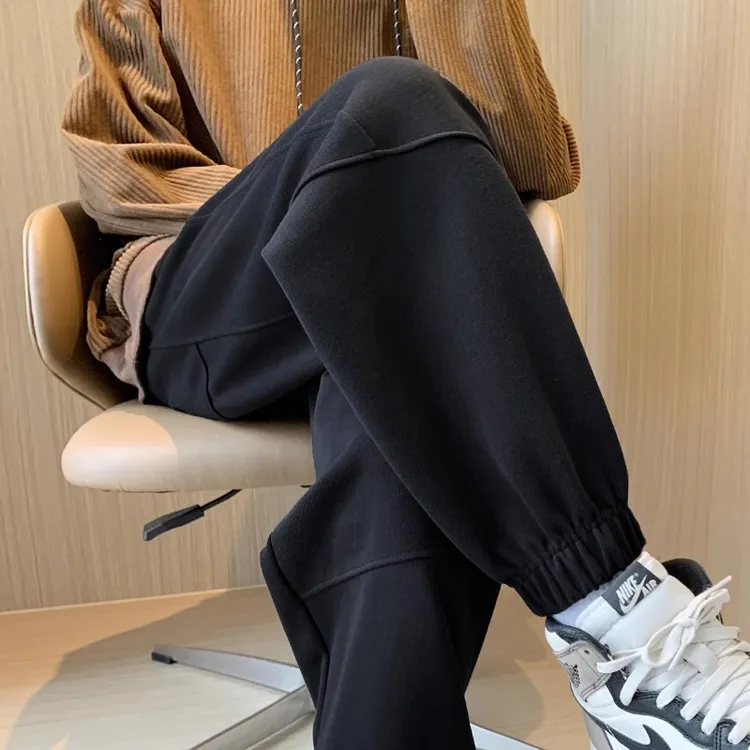 运动裤男款秋冬款加绒束脚卫裤男士休闲裤2025新款长裤男生运动裤