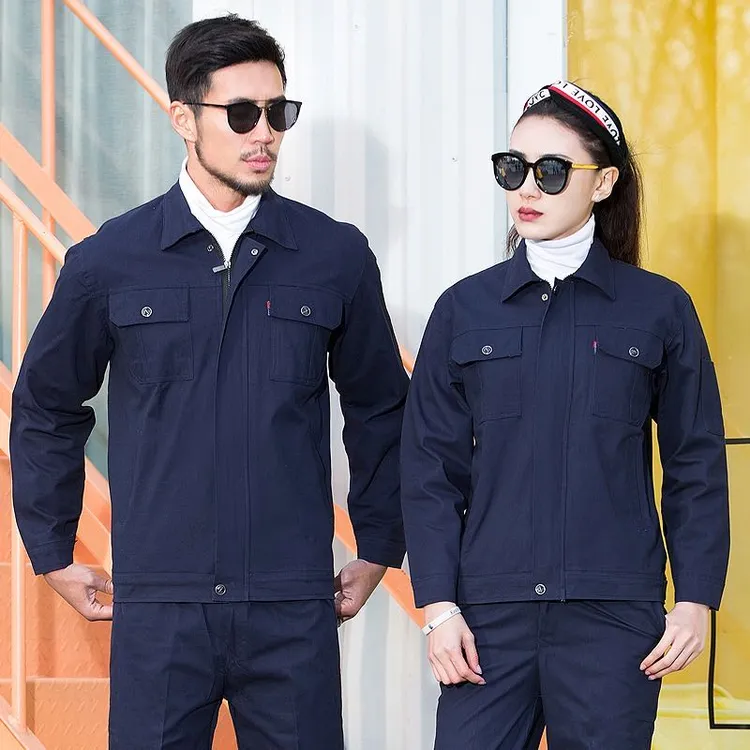 纯棉工作服套装男全棉加厚电焊防烫阻服燃劳保服长袖上衣车间厂服