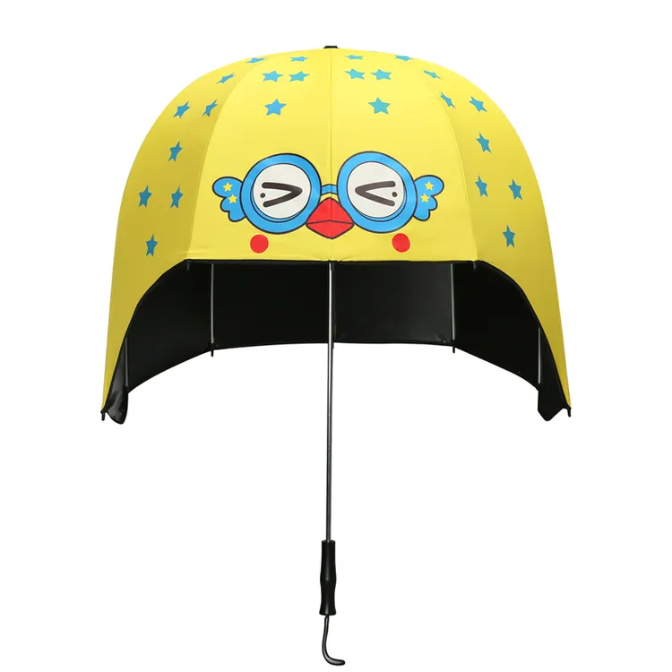 雨天必备雨具两用帽子伞头盔伞晴雨伞太阳伞创意长柄伞可爱遮阳