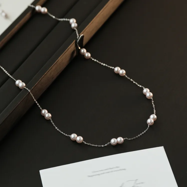 丽沁 链子925银 曼塔玫瑰紫珠满天星项链气质百搭精致经典仙女链