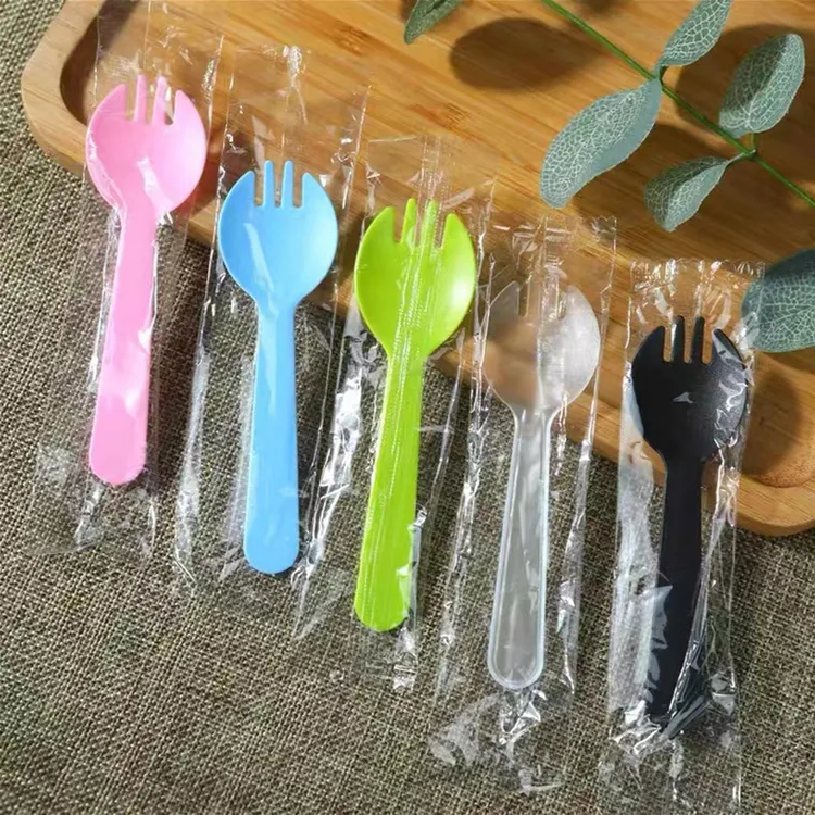 一次性蛋糕叉磨砂叉勺水果捞蛋糕叉独立包装甜品勺冰淇淋勺子