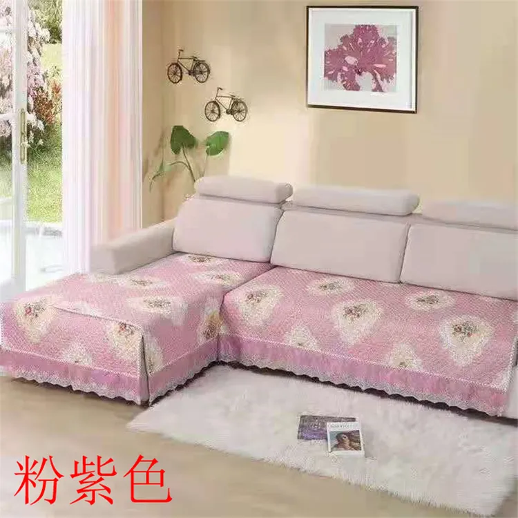 【福利款】四季通用 莱卡棉平板印花沙发垫 一套三片通用型加厚