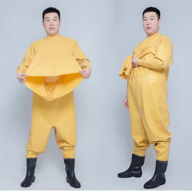 全身涉水加厚橡胶下水捕钓抓鱼防电皮叉挖藕涉潜连体下水裤