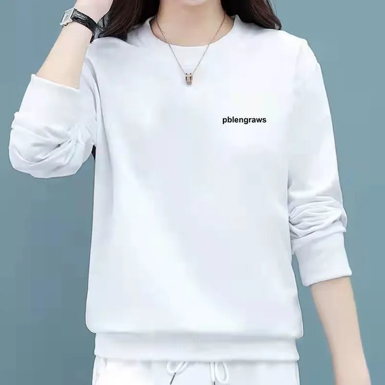 春秋新款圆领卫衣打底宽松休闲长袖春秋冬季外套爆款上衣白色大码