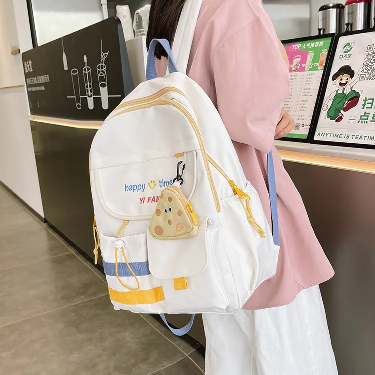 书包女小学生三到六年级高颜值韩版纯色背包初中百搭大容量双肩包