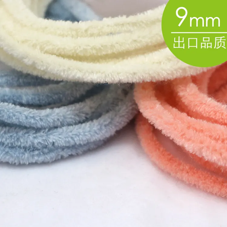 9mm彩色超密羊毛毛根扭扭棒毛条diy手工恐龙玩偶材料包花束3根