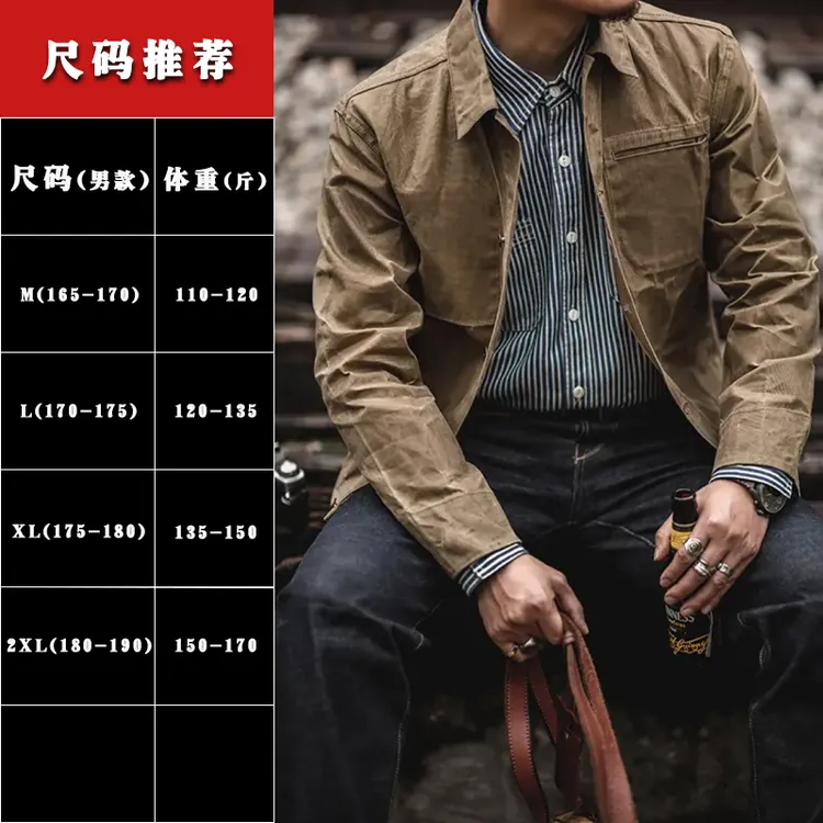 春季新款美式复古油蜡夹克西进淘金热工作服短款阿美咔叽外套工装