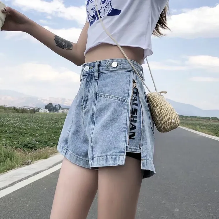 牛仔裤女短裤女夏季薄款宽松2025新款大码显瘦高腰百搭三分阔腿裤