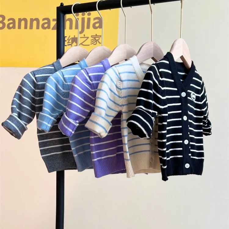 初秋婴儿春秋针织开衫新款男女宝宝线衣开扣小外套儿童上衣毛衣