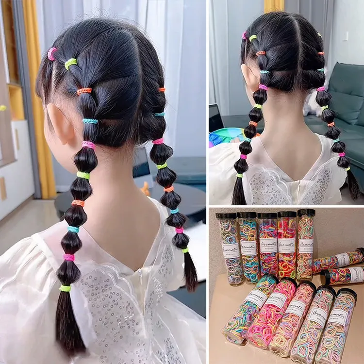 【梦蜜】儿童罐装300根小皮筋不伤发扎头发头绳女宝拇指圈基础款