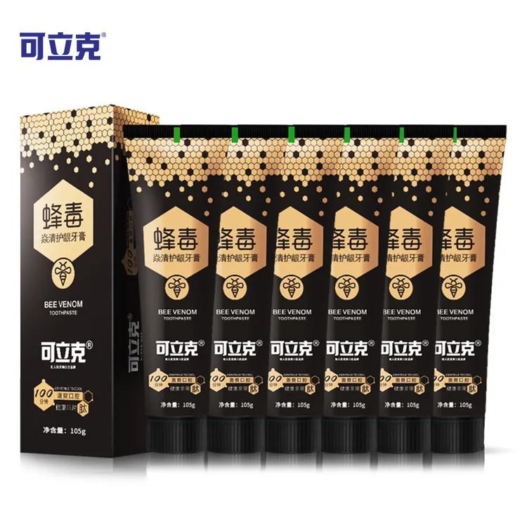 专属可立克蜂毒牙膏拍一发六黑色清新持久留香护龈清护去渍便携