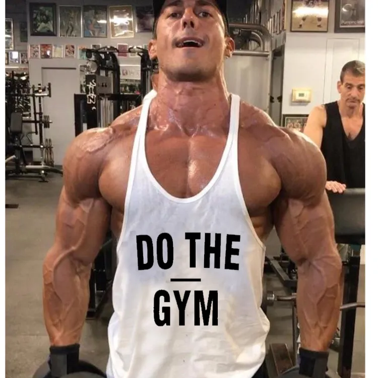 875男健美健身训练跨栏工字大码欧版宽松跑步运动夏细带圆领背心