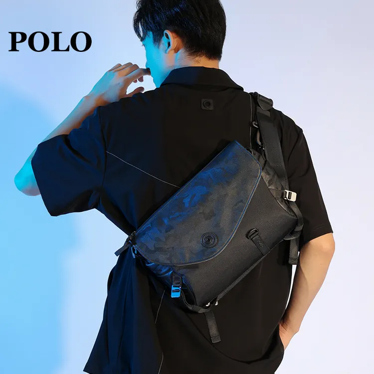 POLO男款单肩包斜挎包通勤旅行包男邮差包大容量多功能单肩斜挎包
