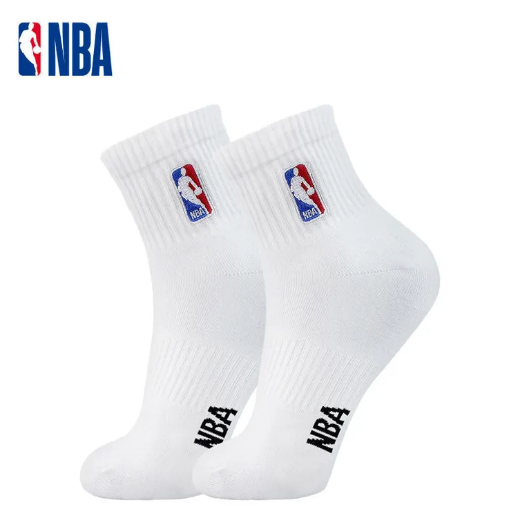 NBA正品中筒男士运动袜羽毛球袜子棉袜吸汗透气跑步篮球袜1双装