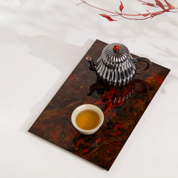 【那莲唐物】国风配色系列大漆茶盘/木茶台/干泡盘/漆器茶具茶器