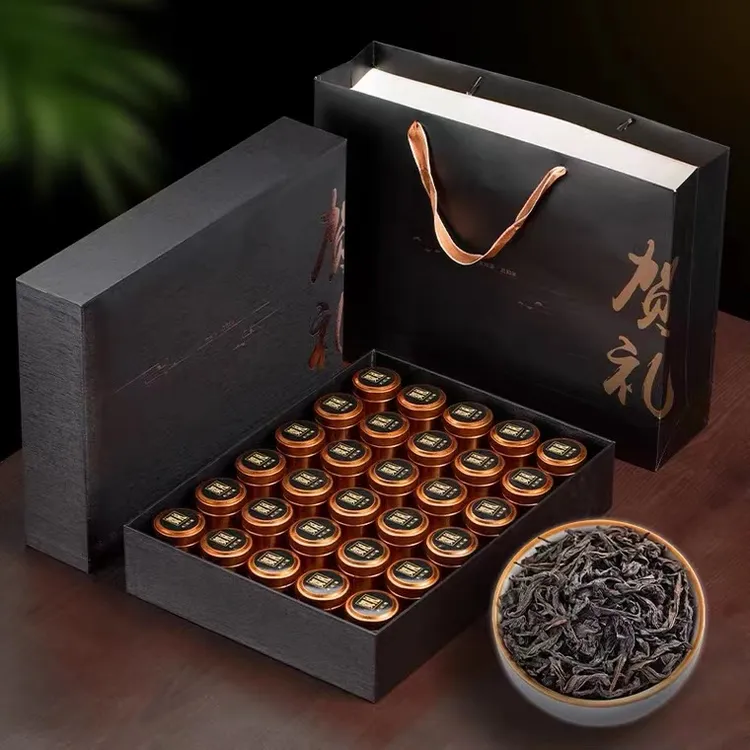 过节送礼新茶武夷大红袍岩茶肉桂小罐装茶叶高档礼盒装30罐