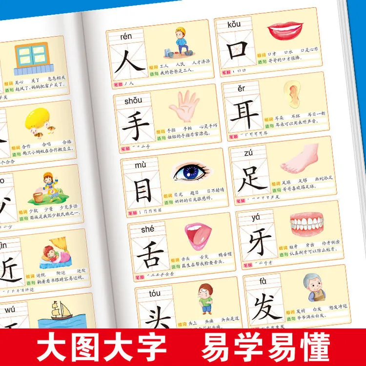 【识字大王3000字】2-8岁幼儿启蒙看图识字 拼音汉字注音童书象形