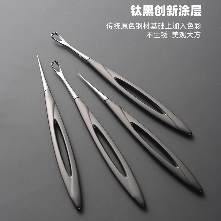 专业挑痘针黑色去脂肪粒专用针去除神器超细超尖美容院粉刺针高级
