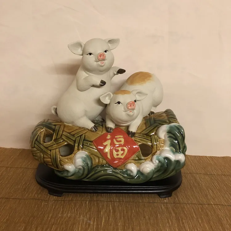 石湾公仔陶瓷工艺品生肖猪摆件家居客厅装饰品乔迁节日送礼礼品39