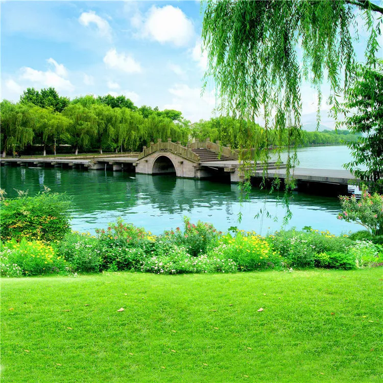 【热卖】直背景布3d立体直间装饰主竹林田园外景网红背景墙