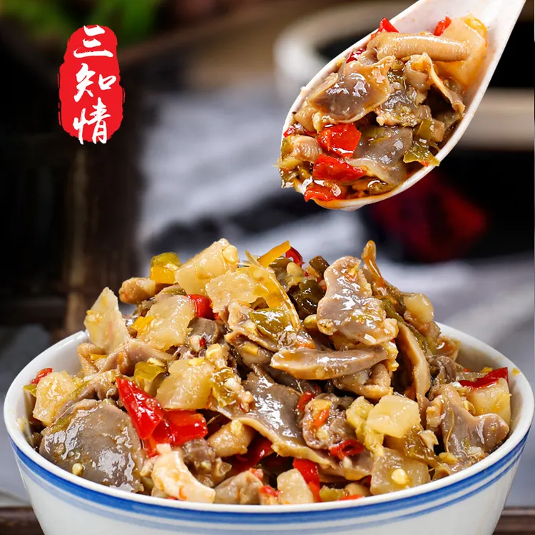三知情 酸辣鸡杂280克/瓶 微辣三色剁椒炒制开盖即食湖南风味味鲜