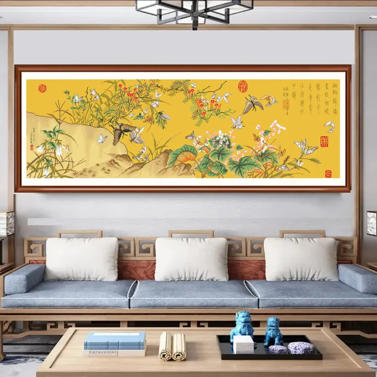 【宠粉福利】爱阁十字绣 郎世宁百蝶图 客厅手工名画手棉线宝藏文创