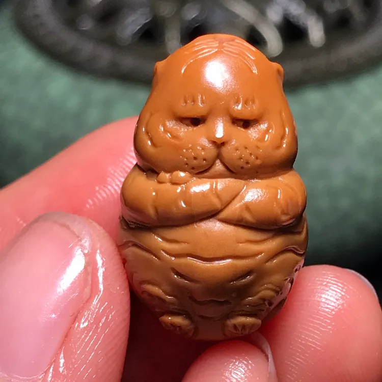 橄榄核雕刻生肖虎单籽挂件吊坠胖虎挂饰可爱老虎单颗文玩配饰