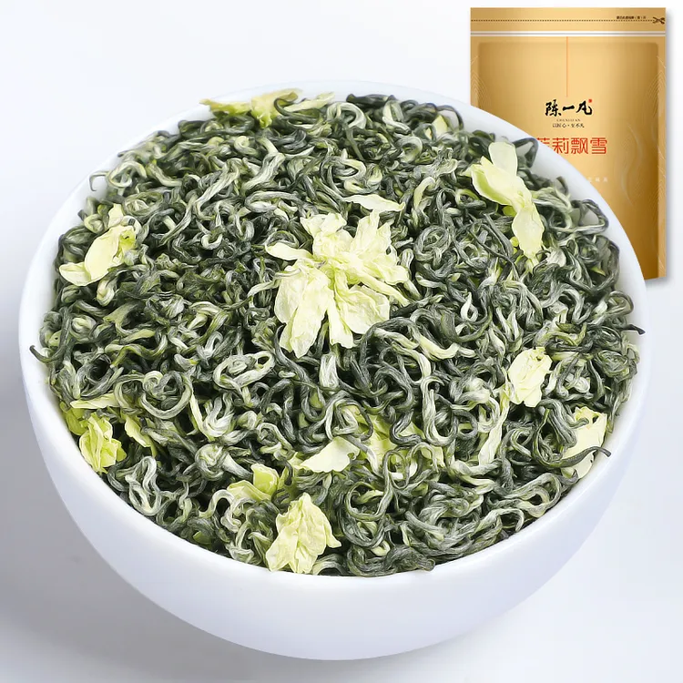 陈一凡川派茉莉飘雪250g 特级八窨精品浓香型茉莉花茶袋装绿茶