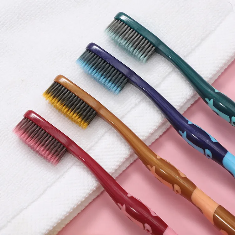 三笑美洁4支独立包装六排85孔高密火山丝成人软毛牙刷