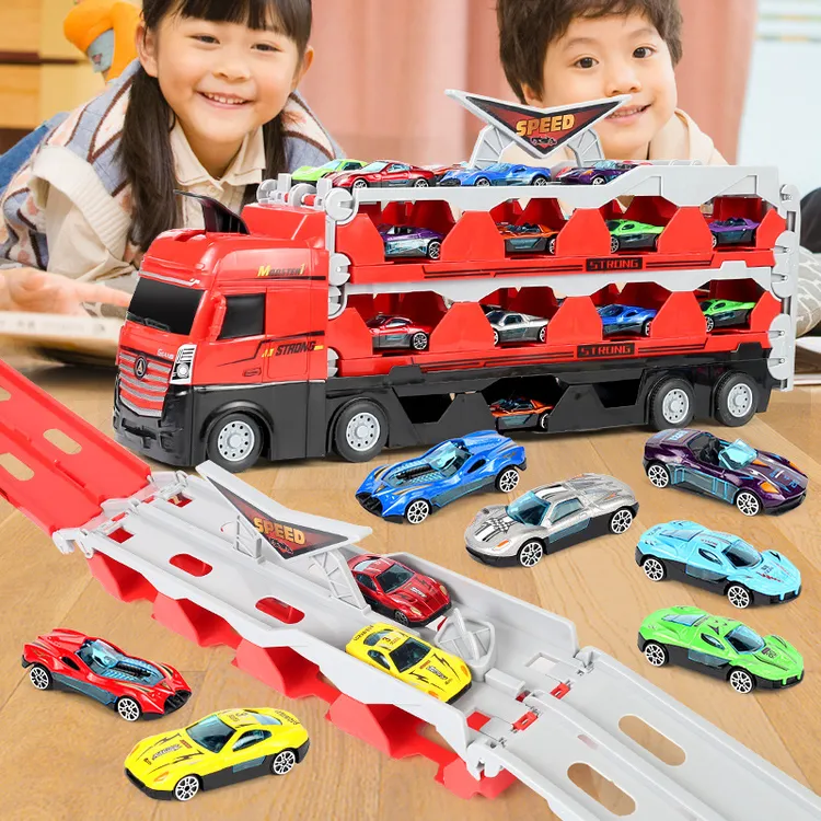 儿童变形弹射大卡车0-3-6岁玩具车男女孩小孩合金汽车大车和小车