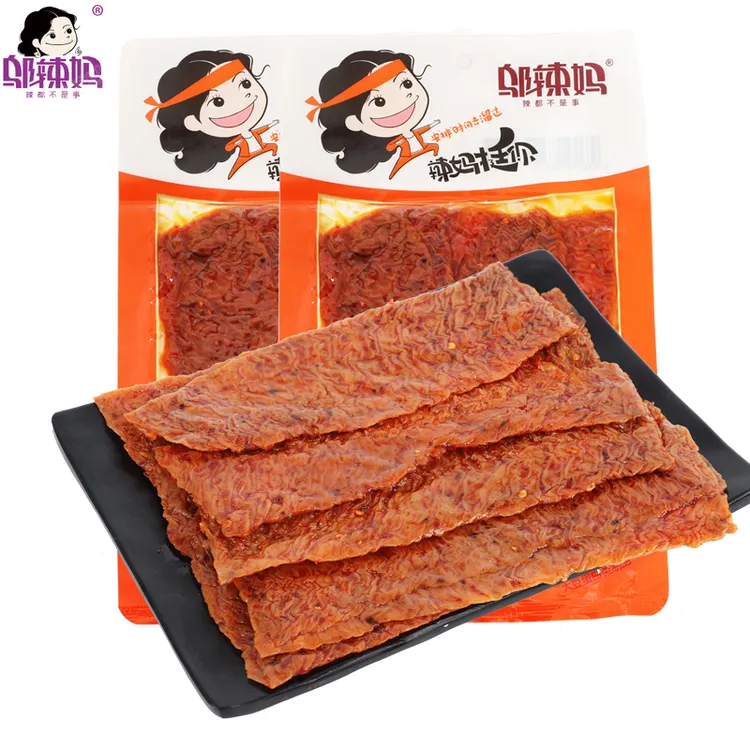 邬辣妈素牛排香辣面筋100g麻辣素肉卷大辣片手撕豆干小时候的零食