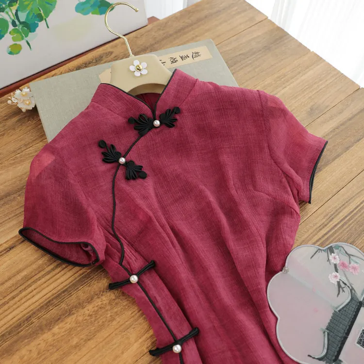 俏娘鱼【大红大紫】2025年优雅复古民国风夏季气质新中式改良款旗袍