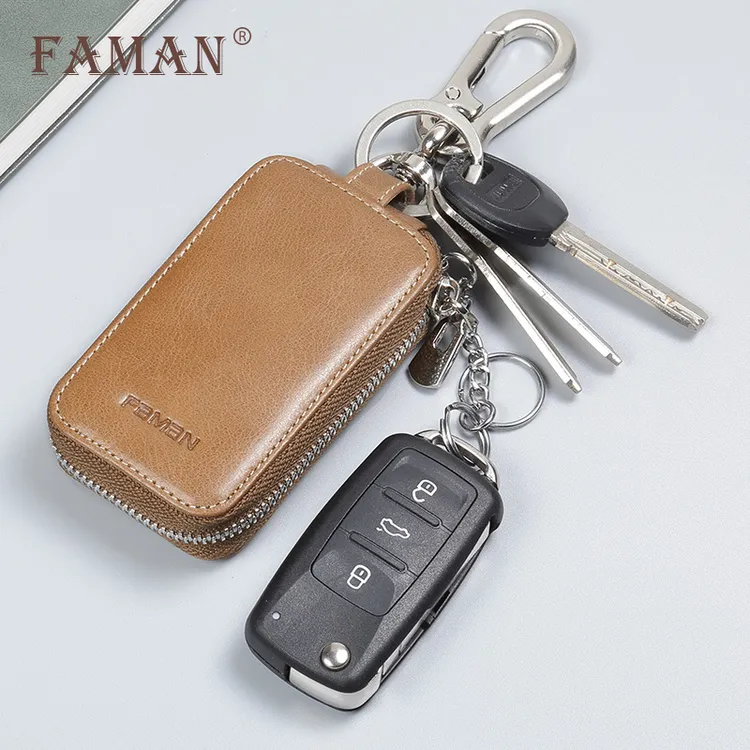 汽车钥匙包男士真皮2024新款腰挂锁匙包大容量头层牛皮钥匙包皮套