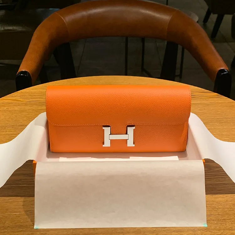 真皮钱包女长款2024新款手拿包大容量多功能名媛H家手包可放手机