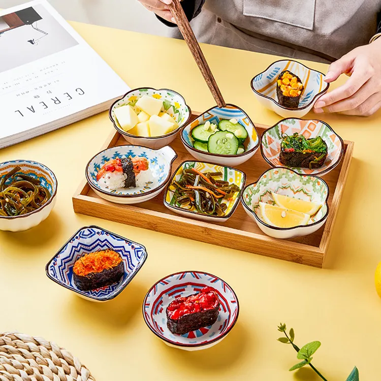 颖趣日式家用陶瓷调味碟酱油碟蘸料小吃碟醋碟酱料碟子配凉菜碟