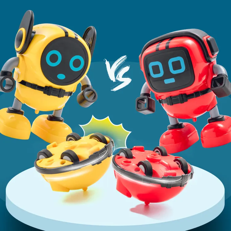 儿童对战陀螺小宝机器人惯性旋转滑行Q车玩具市小礼品