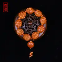 周派春毅核坊双面十八罗汉橄榄核男士留刀痕大籽雕刻文玩核雕