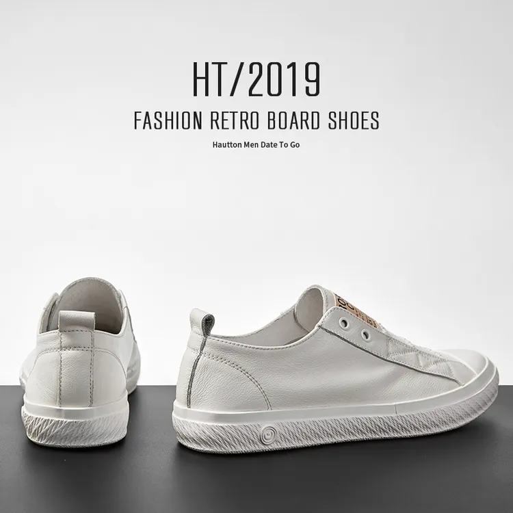 HAUT TON/皓顿透气低帮一脚蹬夏季休闲百搭男士时尚皮鞋9393XB306