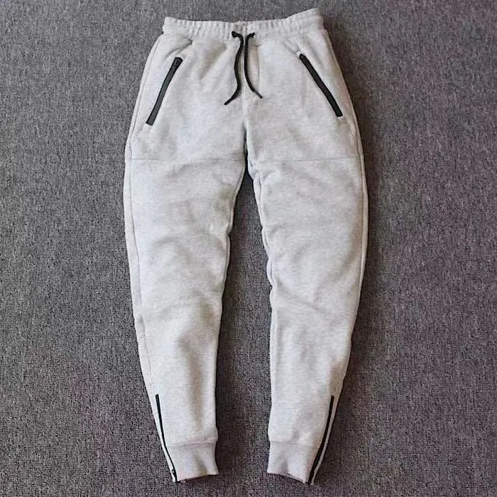 秋季新款松紧腰拉链小脚卫裤男美式复古修身收口束脚裤休闲长裤男