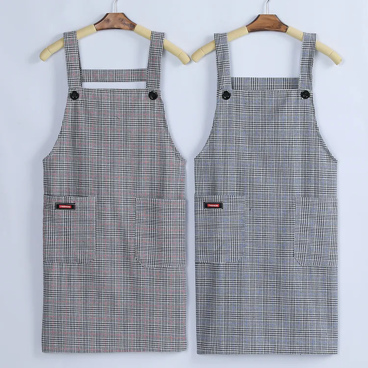 棉咖啡店员工围裙家用厨房纯棉女2021新款网红餐饮专用工作服定制