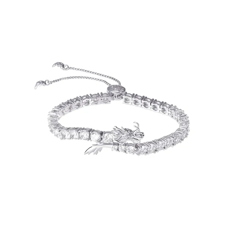 APORRO 铜合金锆石手链 龙1系列 满镶钻网球轻奢质感个性情侣时尚