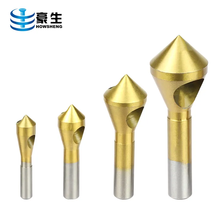 4件套高速钢通用斜孔倒角器内排屑快速倒角去毛刺锋利锪钻套装